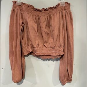 H&M off-shoulder pink blouse (also cropped)